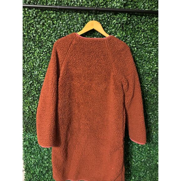 Anthropologie Margot Sherpa Reversible Zebra Print Red Coat Size Small - Picture 4 of 7